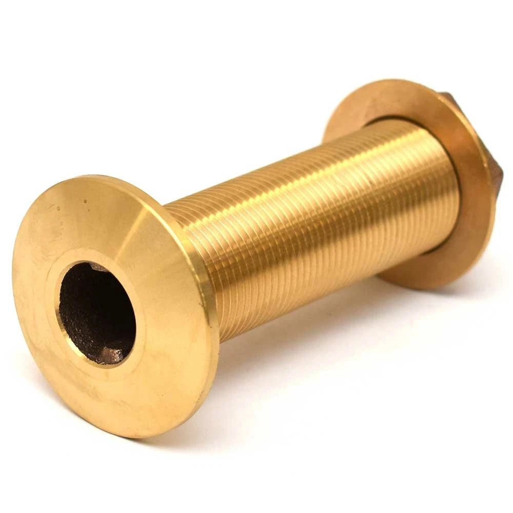 Groco Boat Straight Thru Hull THXL-1250-W - 4 Inch Threaded Bronze