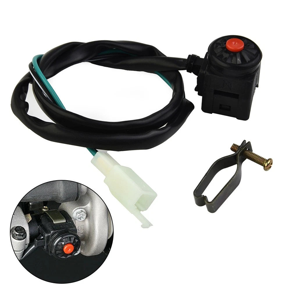 Red Push Button Kill Switch for Motorcycle Dirt Bike for ATV with for 2 Wire