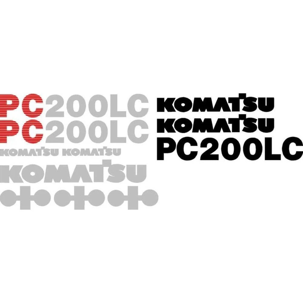 Komatsu PC200LC NS ( Style) Excavator Decal Set with White Stripe
