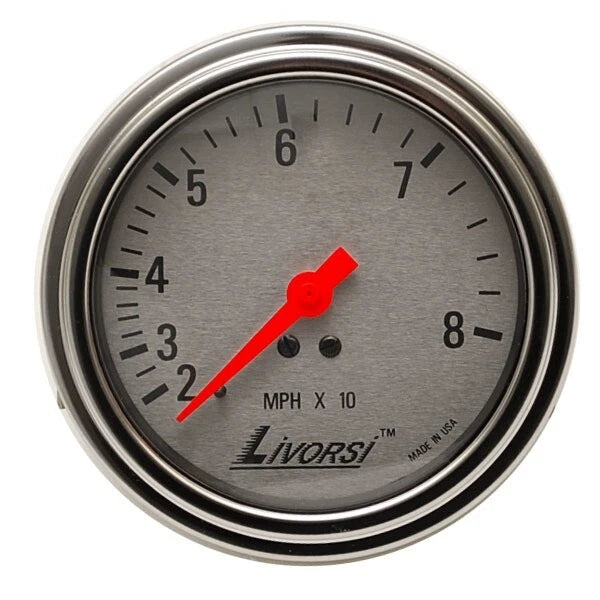 Livorsi Boat Speedometer LG80DPLCH - 80 MPH 3 3/8 Inch Chrome Silver