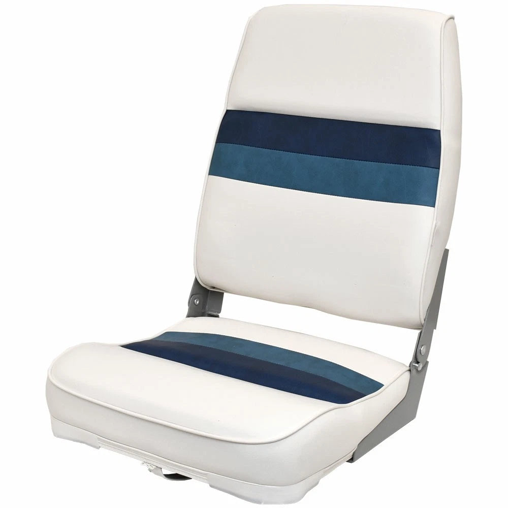Toonmate Boat High Back Folding Seat HBCK-DELX-WNBU - White Navy