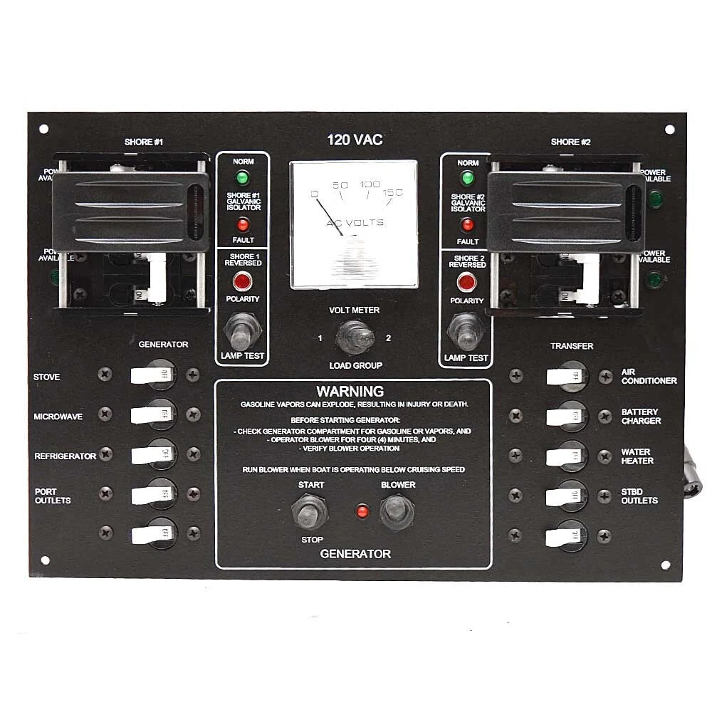 Boat Breaker Switch Panel AD-050-524 - 120 VAC 12 3/8 X 8 7/8 Inch