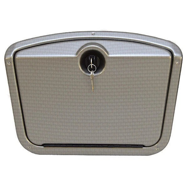Boat Locking Glove Box Panel - Silver Hatch Door