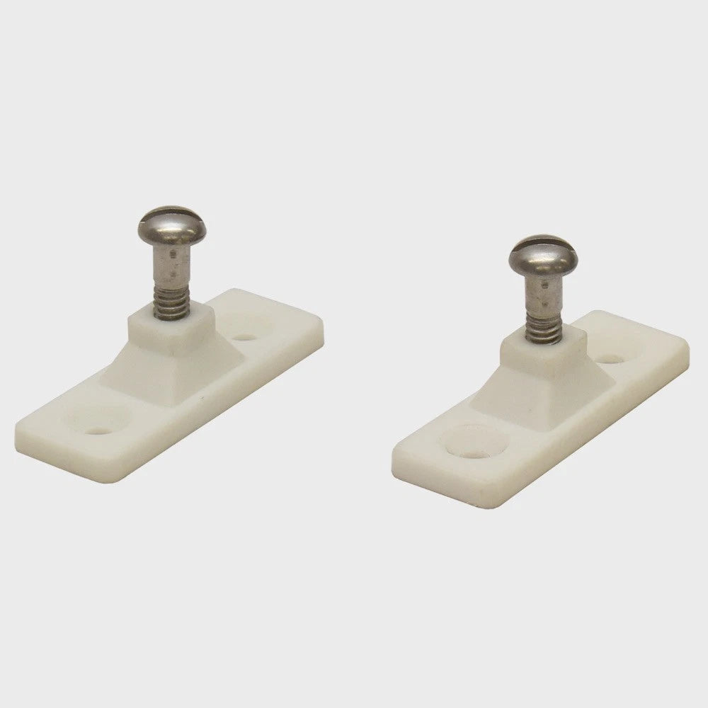 Marine Boat Bimini Deck Mount Hinges - 2 1/2 X 7/8 Inch White (pair)