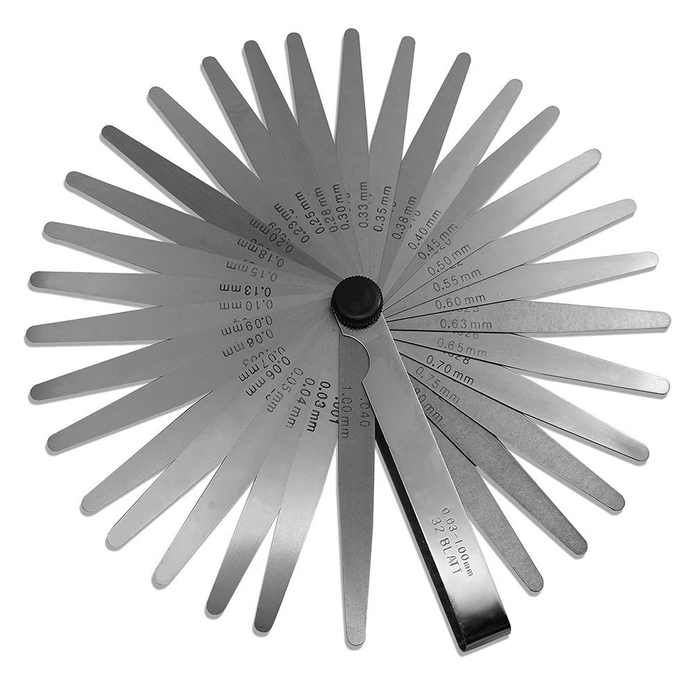 Measuring Tool Feeler Gauge 0.03-1.00mm 32pc Auto Repair and Maintenance