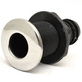 Boat Thru Hull Fitting - 1 1/8 Inch Barbed Black Plastic