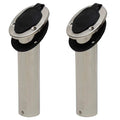 Sea Fox Boat Rod Holders - 40 Degree Stainless with Flush Caps (pair)