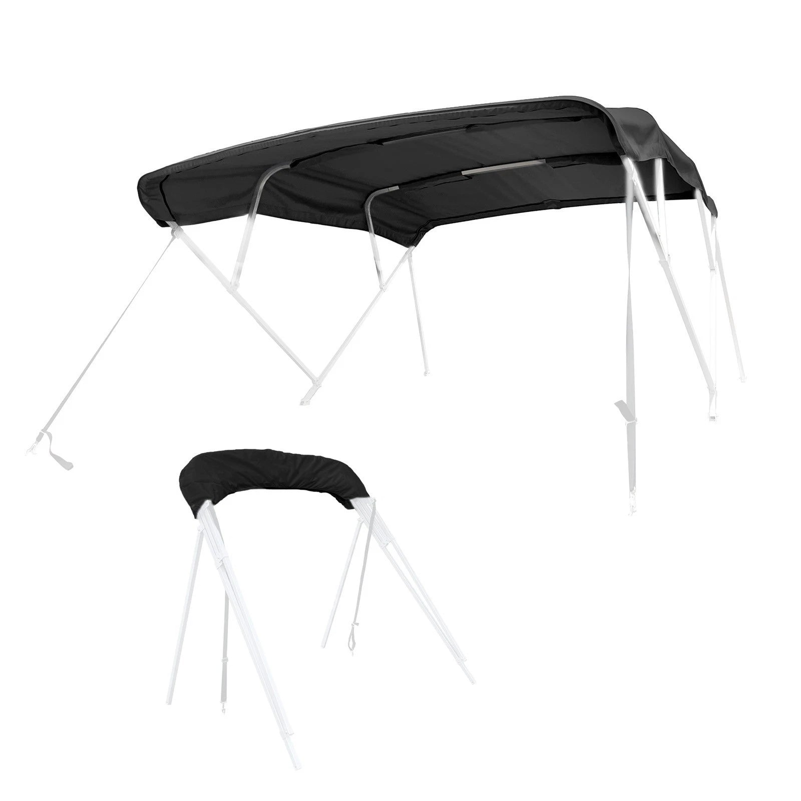 4 Bow 8 Ft Pontoon Bimini Top Replacement Canvas Cover with Boot Without Frame