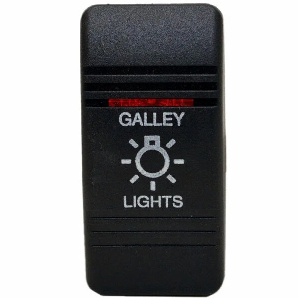 Carling Boat Rocker Switch Cover - Galley Lights Black Actuator