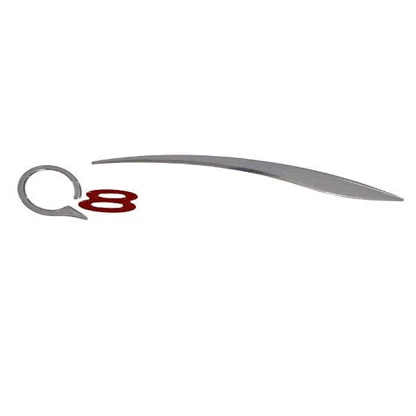 Tracker Boat Raised Decal 162251 - Q8 Silver - Red Sticker (port)