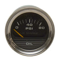 US Marine Boat Oil Pressure Gauge - 2 Inch Silver Black