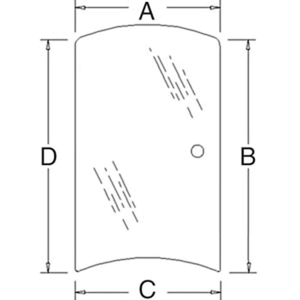 RH Side Glass Fits Kubota Models 3C581-70540