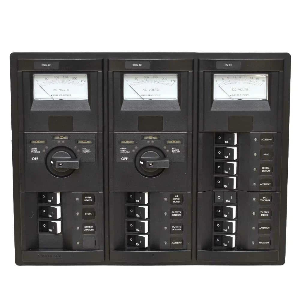 Cobalt Boat Power Distribution Panel 415249 - 230VAC - 12VDC with Breakers