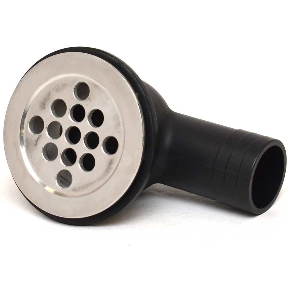 Tracker Boat Deck Drain 312209 - 90 Degrees Stainless Steel 1 5/8 Inch