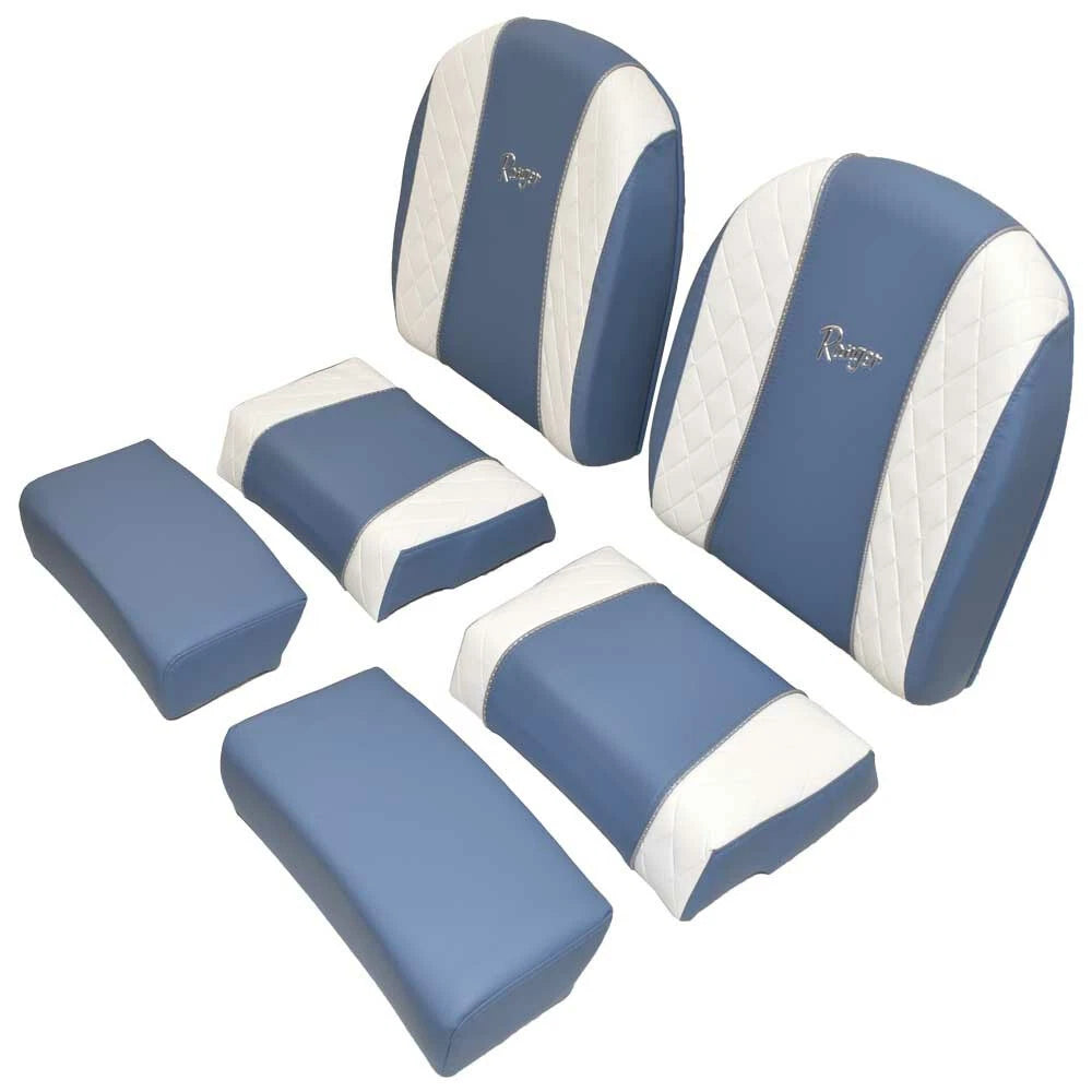 Ranger 2360 - 2510 - 2660 Bay Boat Leaning Post Seat Cushions - Blue