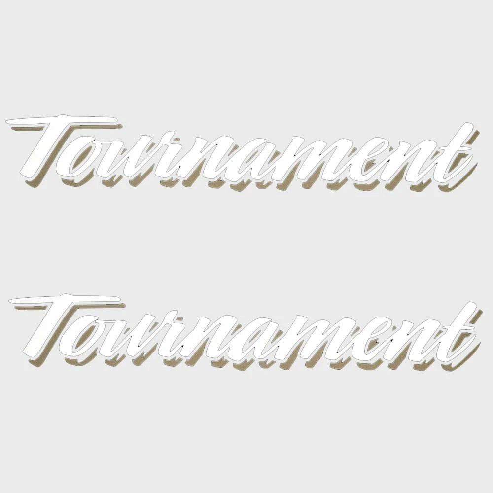 Tracker Boat Decals 58895 - Tournament White Silver 14 1/2 Inch (pair)