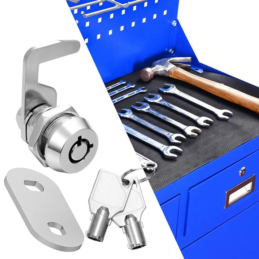 Tool Box Lock Cylinder Tubular Camlock 90 Hook Cam Replacement Lock & Keys Set