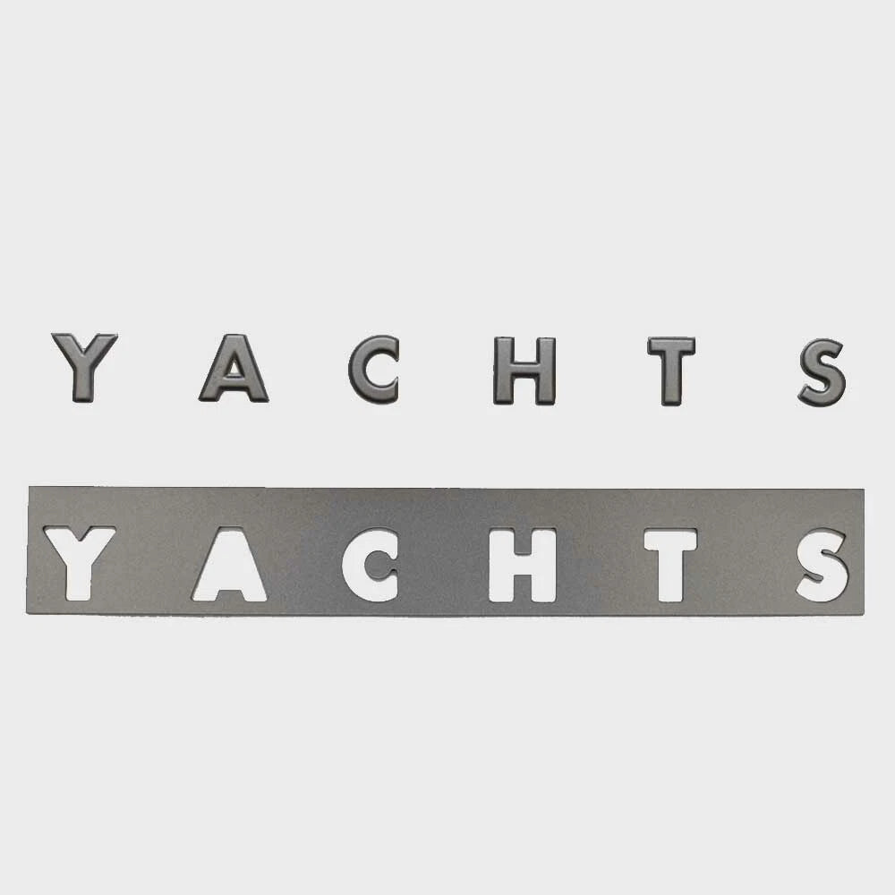 Tiara Boat Raised Emblem Decal 5430023 - Metallic Charcoal Sticker