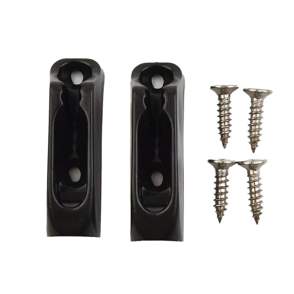 2Pcs Boat Black-Nylon Self-Lock Rope Clam Cleat Cord-Lock for Marine Accessories
