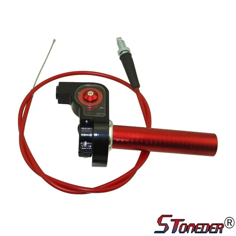 STONEDER 1/4 Turn Aluminum Twsit Handle Throttle + Cable for 50cc-160cc Pit Bike