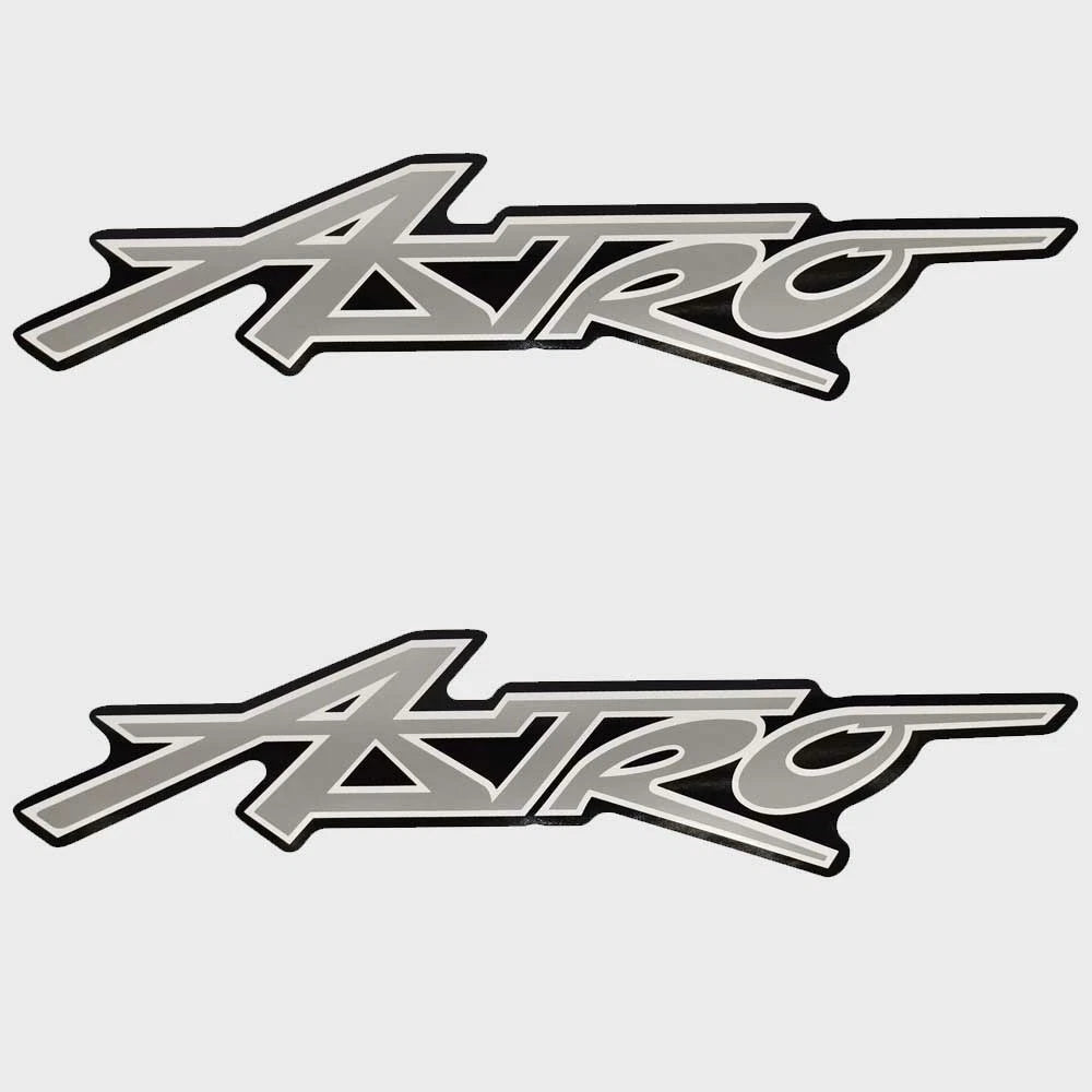 Astro Boat Emblem Decal - Black - White - Gray Sticker (pair)