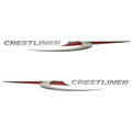 Crestliner Boat Graphic Decal Sticker 2064917 - Canadian Red Silver (4 PC)