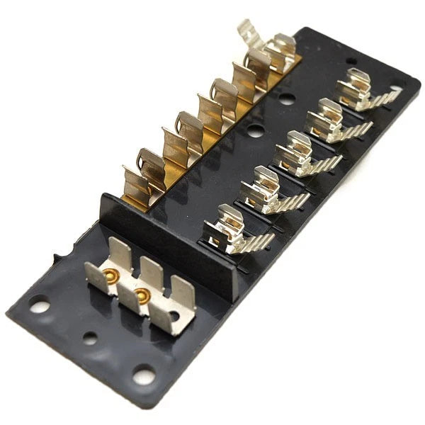 Boat 5 Position Glass Fuse Holder Panel - with Grounding Bar