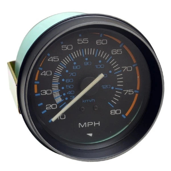 Boat Speedometer Gauge - Marine 80 Mph Black Blue 3 1/4 Inch