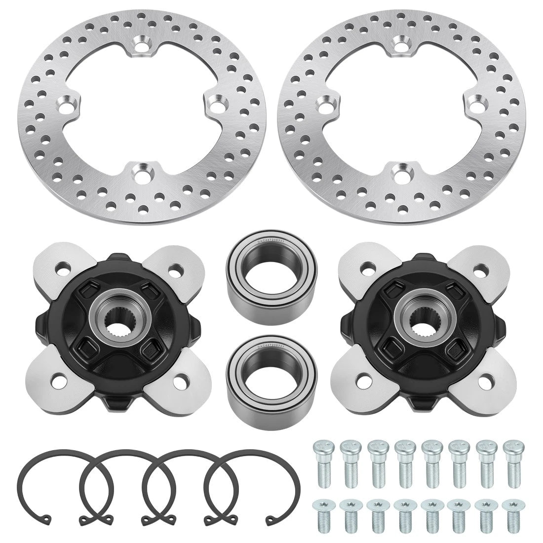 2x Front Wheel Hub Bearing Studs Disc Rotors for Polaris Ranger XP 900 2013-2019