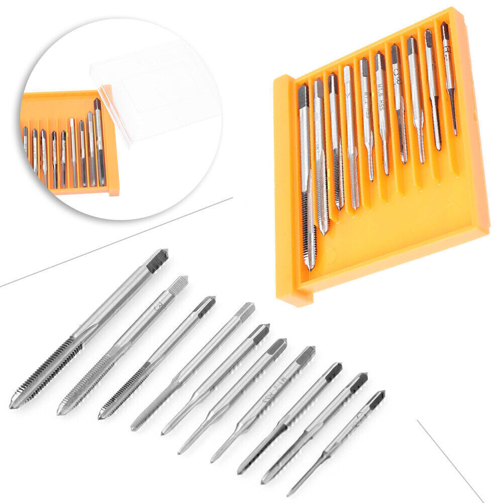HSS Metric Right Hand Screw Thread Taper Shank Drill Min Tap Set M1-M3.5 10PCS