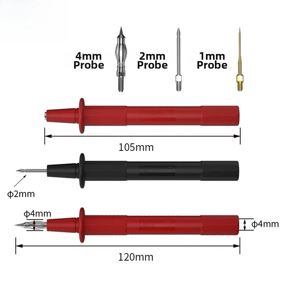 Multimeter-Com Patible Test Probes with 4mm Banana Connectors and 1mm 2mm Tips