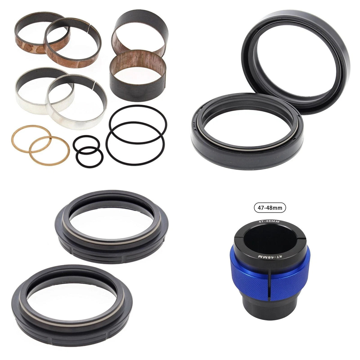 Complete Front Fork Rebuild Kit for KTM 400 EXCG 2004 with Driver