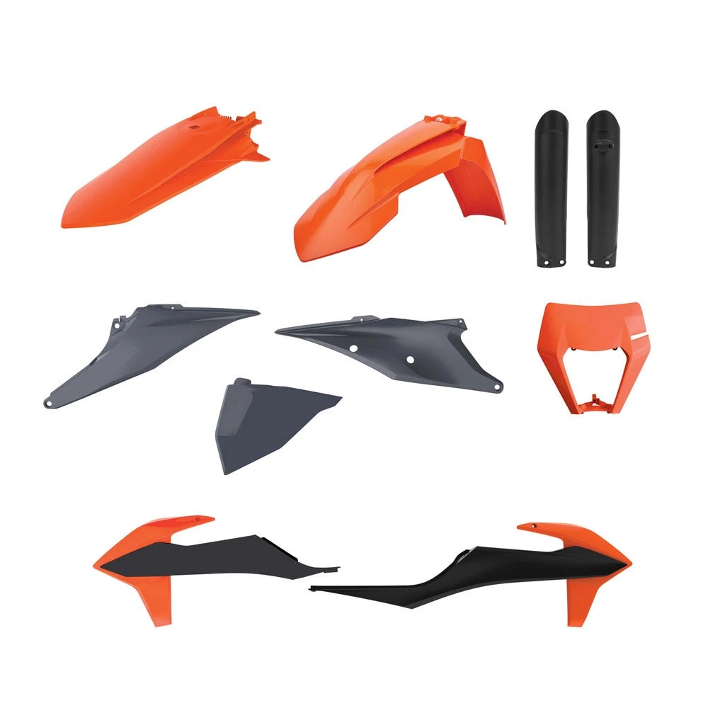 POLISPORT PLASTIC KIT + FORK GUARDS/MASK KTM EXC/EXC-F 2020-2023, OEM 21