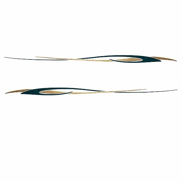Rinker Boat Graphic Decals - Siesta Green Gold Stickers (set of 2)