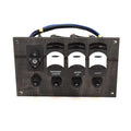 Sailfish Boat Switch Panel 61-5433 - Black Gray Woodgrain 6 X 4 Inch