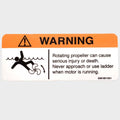 Boat Propeller Warning Decal - 4 1/2 X 1 3/4 Inch Orange White Black