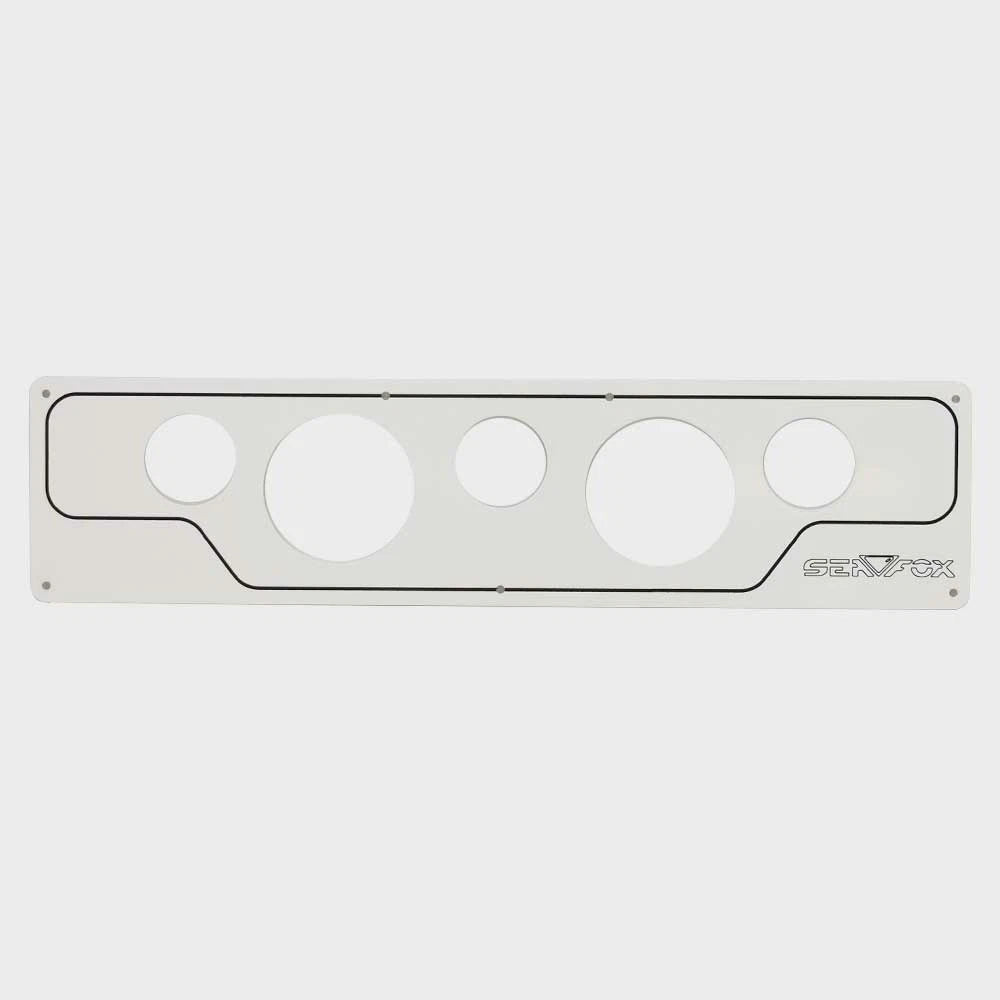 Sea Fox Boat Blank Gauge Panel - 22 3/8 X 5 1/8 Inch White Aluminum