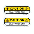 Tracker Boat Caution Decal Stickers - Drain Water Only (pair)