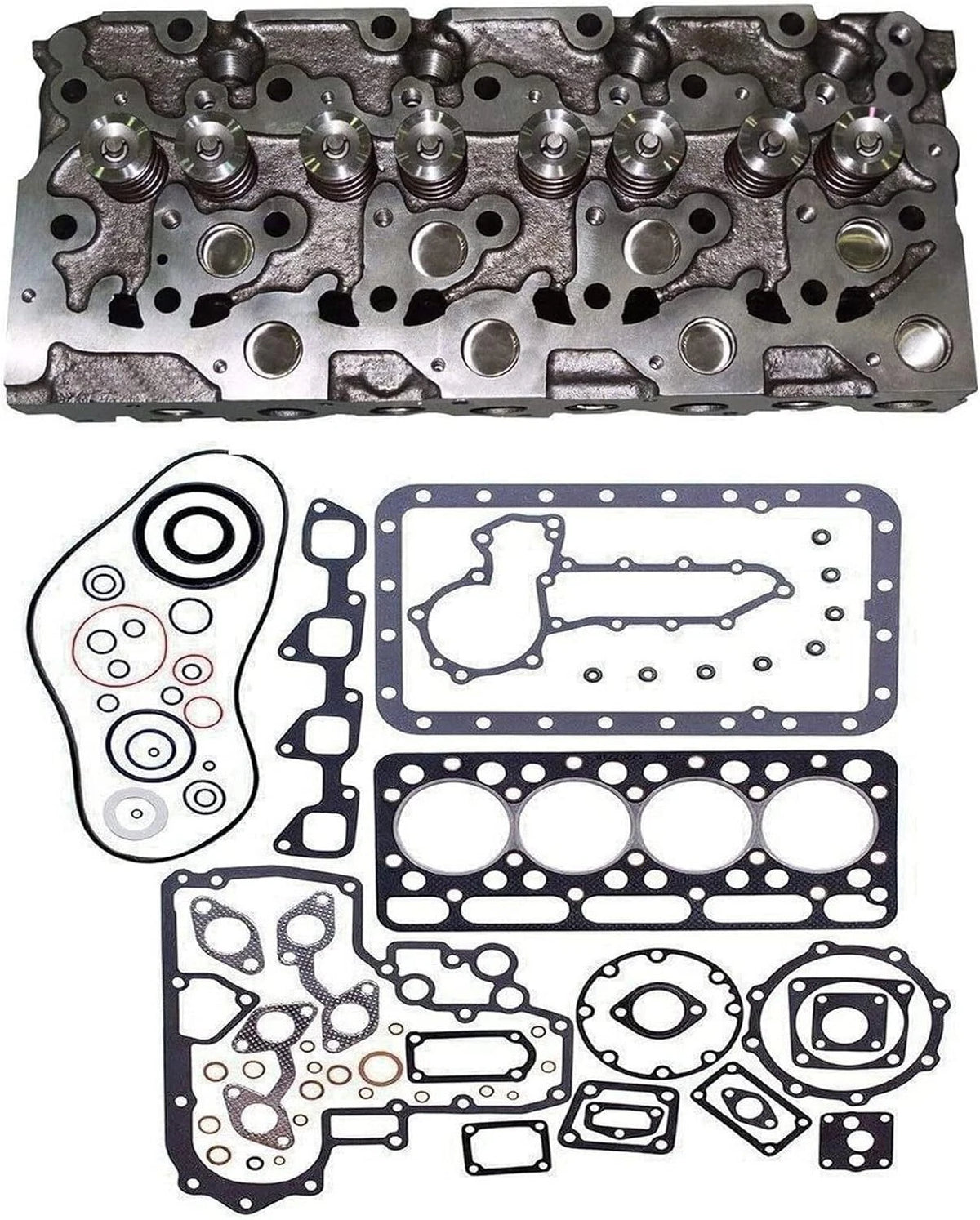 Complete Cylinder Head & Full Gasket for Kubota V1702, V1702T, V1702E Engine