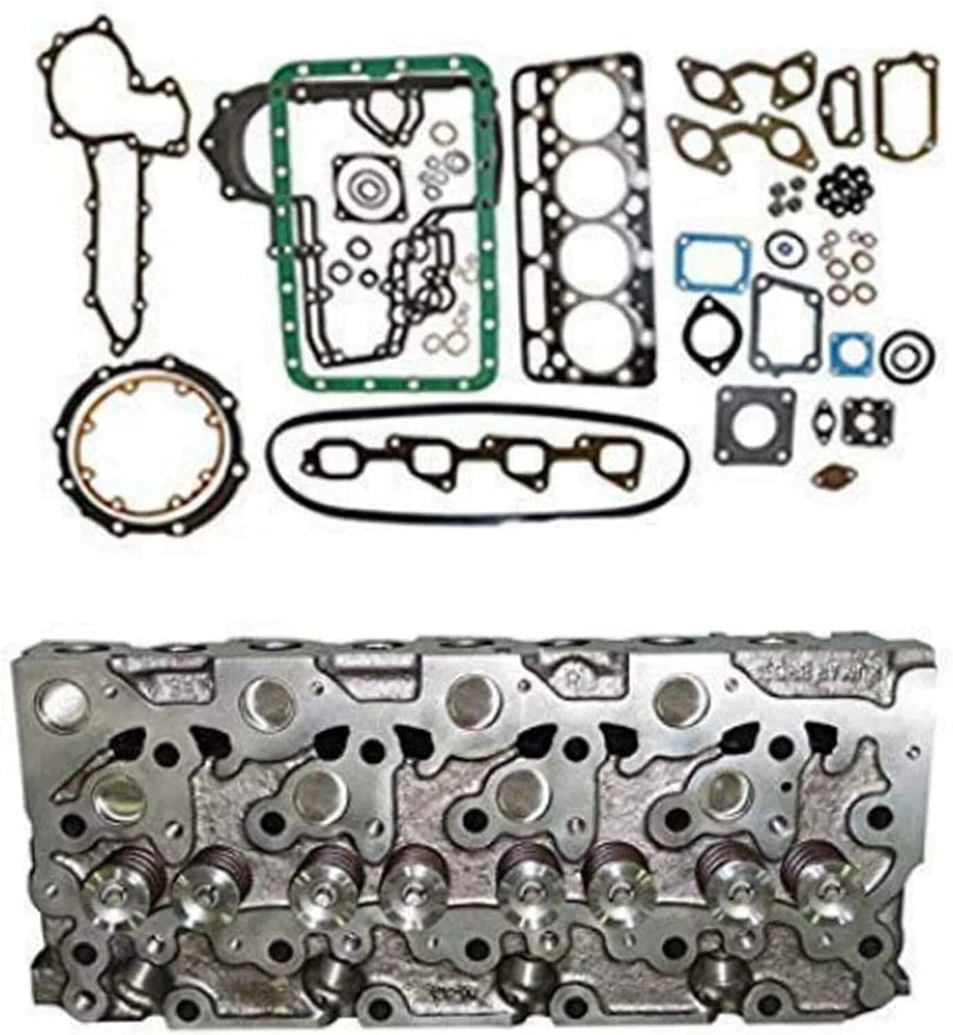 Complete Cylinder Head+Full Gasket Set for Kubota V2003 Engine Bobcat 773 337