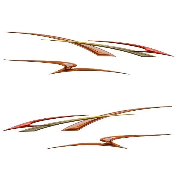 Lund Boat OEM Graphic Decals 2007331 - Orange Red Tan (set of 4)