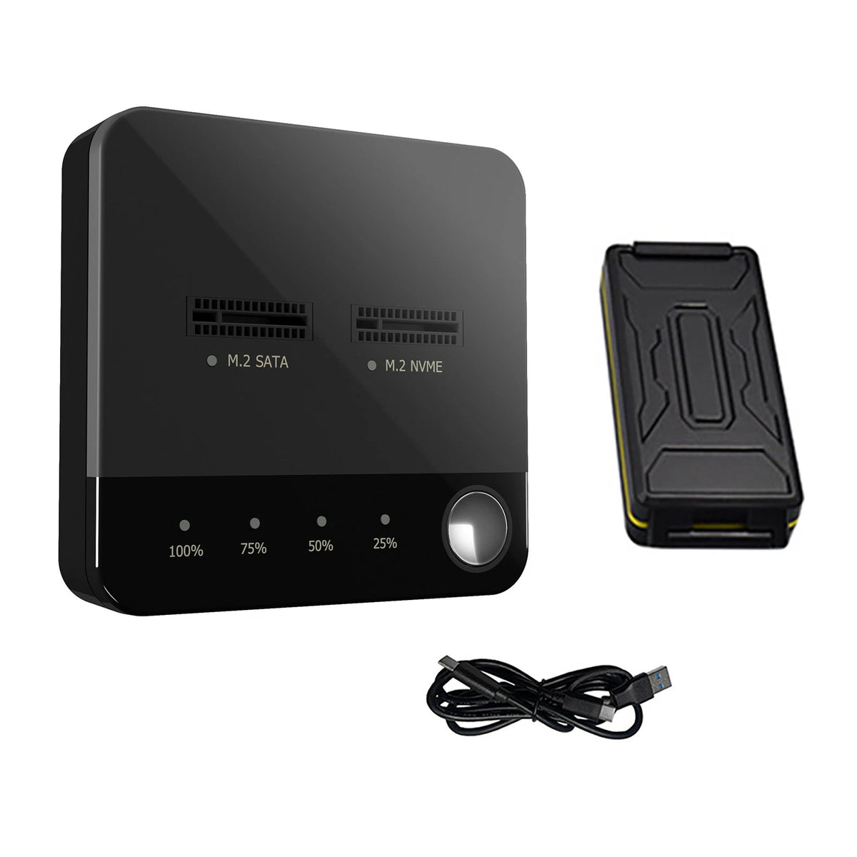 1 PC Portable Dual Bay M.2 SATA/NVME Clone Duplicator Offline Disk Copy Tool