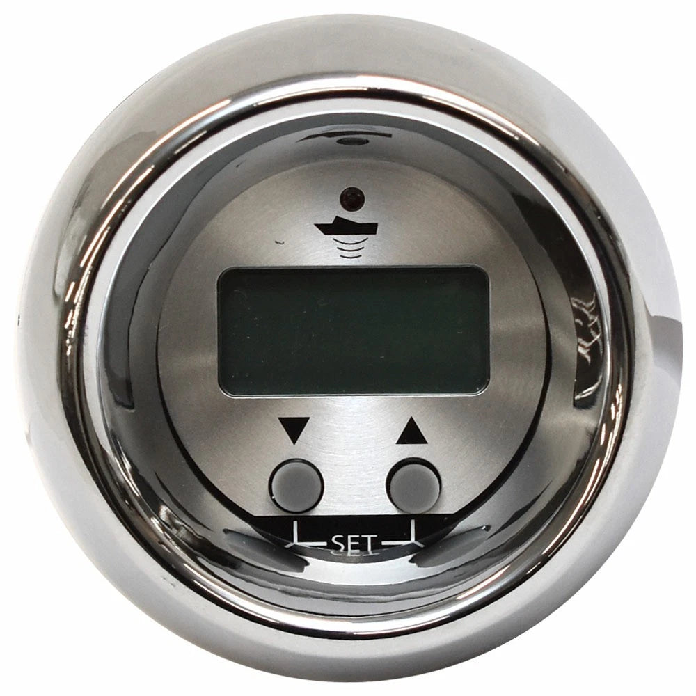 Veethree Boat Digital Depth Finder Gauge 68921 - Black Sterling 2 Inch