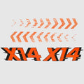 MasterCraft Boat Model Decals 7506147K - X14 Orange (set of 4)