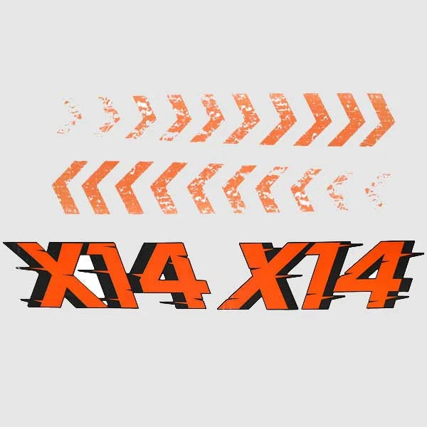 MasterCraft Boat Model Decals 7506147K - X14 Orange (set of 4)
