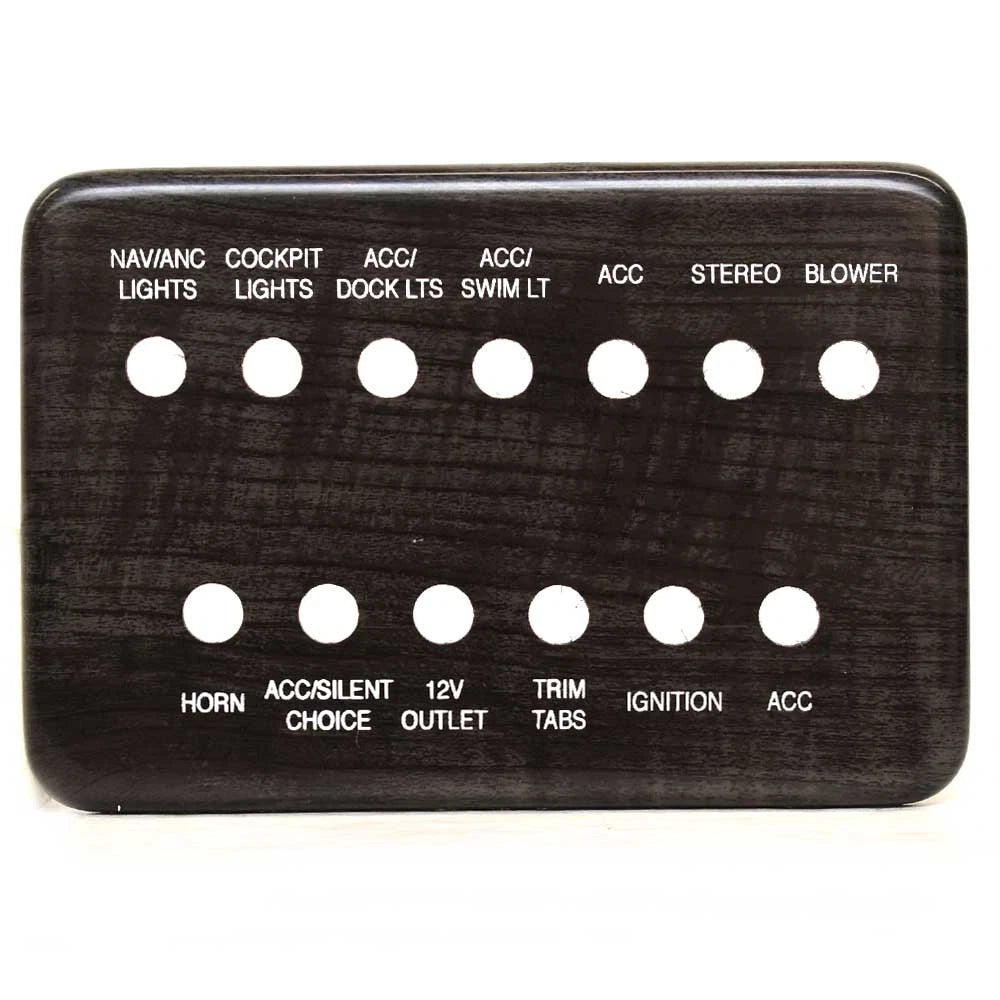 Jet Boat Blank Breaker Panel 10736-0011 - Gray Woodgrain 6 1/4 Inch