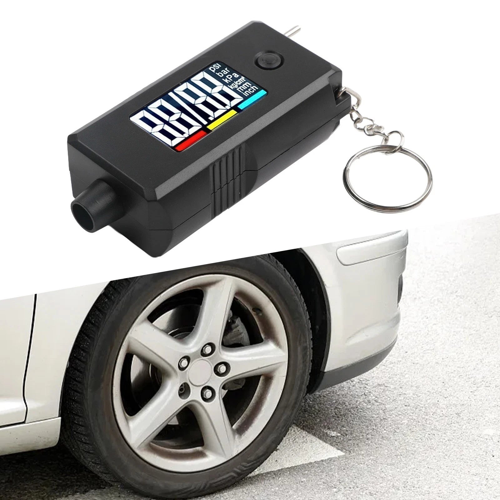 Conveniently Sized Digital Tyre Gauge with Dual Functions Ideal for Car Owners
