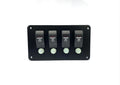 4 Button Spreader Bar Light Switch Panel, Boat, 7" X 4" Black, Carling V1D1, 20A