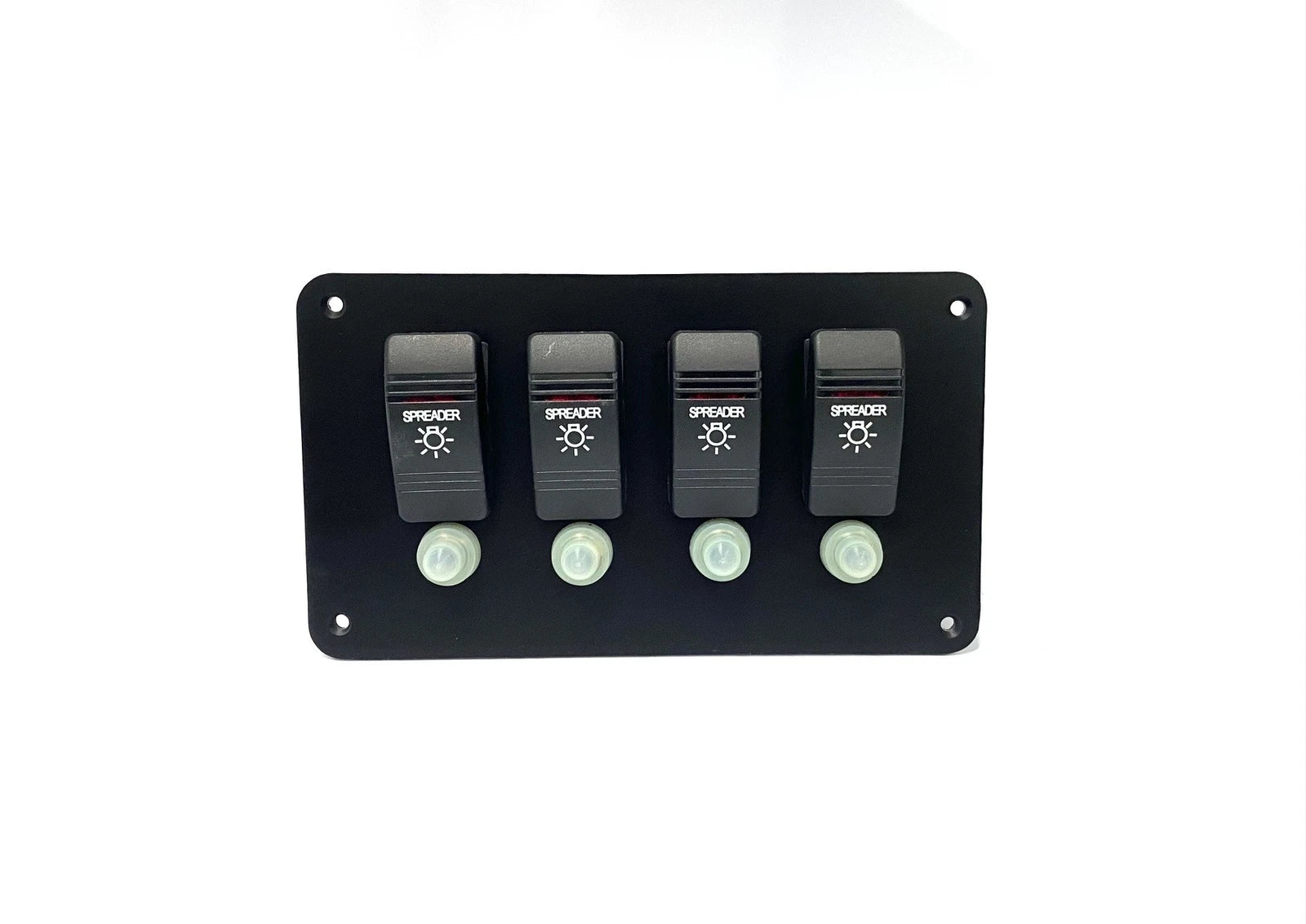 4 Button Spreader Bar Light Switch Panel, Boat, 7" X 4" Black, Carling V1D1, 20A