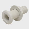 Boat Thru Hull Connector Fitting - 1 1/8 Inch White Plastic